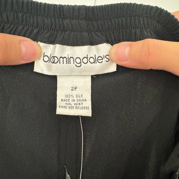 NWOT Bloomingdale’s Elastic Waist 100% Silk Petite Pants - Picture 11 of 14